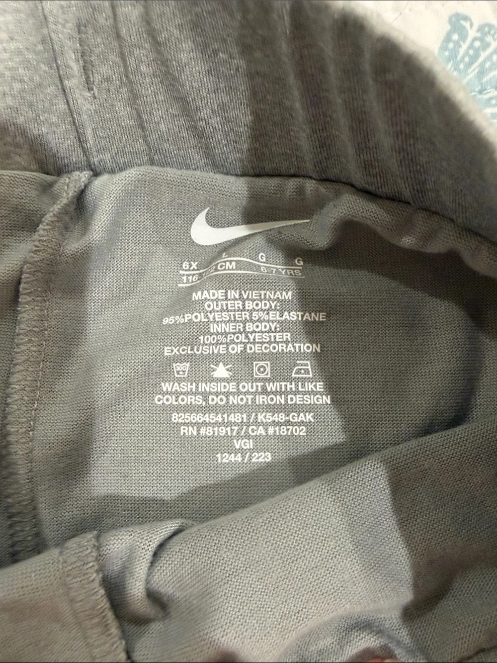 Nike Gray Girls' Athletic Skort with White Swoosh girls size 6x